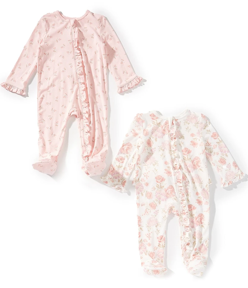Little Me Baby Girls Long Sleeve Fab Floral Footie 2-Pack