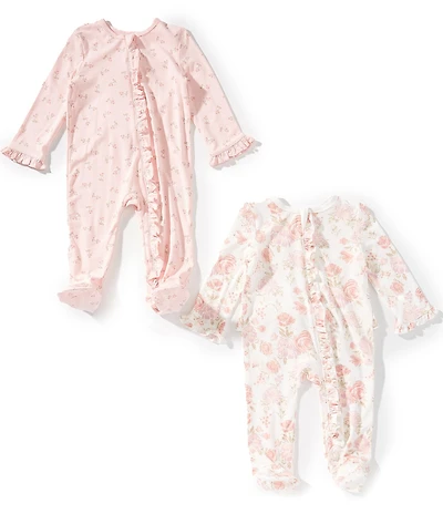 Little Me Baby Girls Long Sleeve Fab Floral Footie 2-Pack