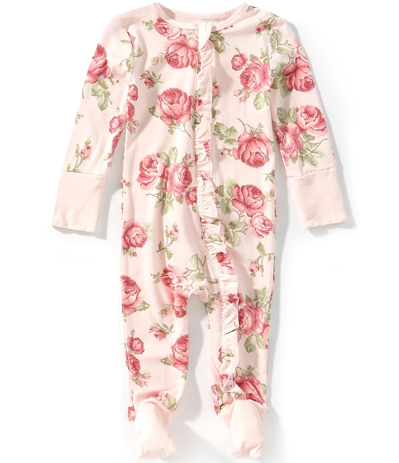 Little Me Baby Girls Long Sleeve Floral Print Convertible Coverall