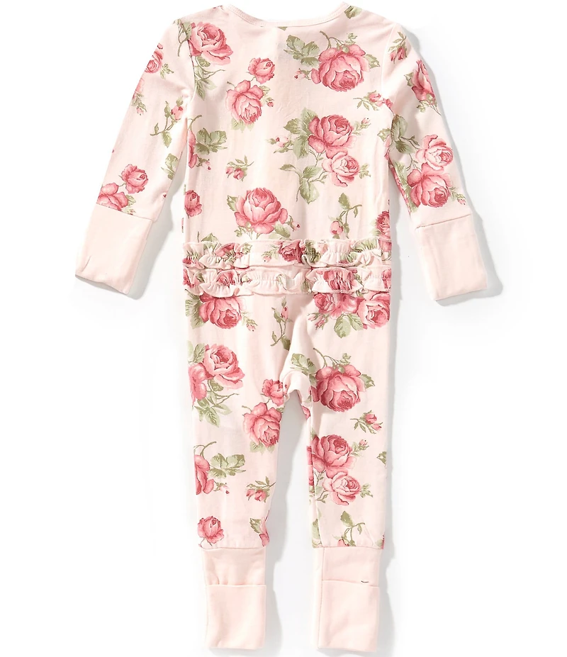 Little Me Baby Girls Long Sleeve Floral Print Convertible Coverall