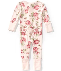 Little Me Baby Girls Long Sleeve Floral Print Convertible Coverall