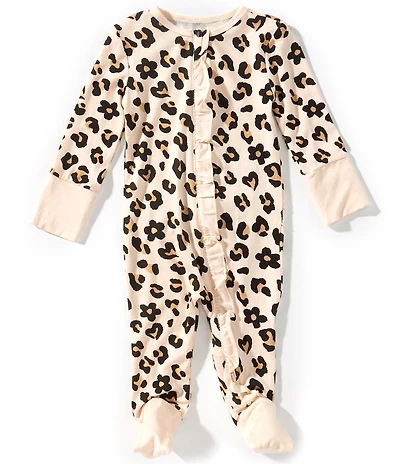 Little Me Baby Girls Long-Sleeve Leopard-Print Convertible Coverall