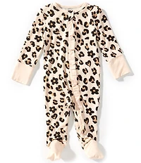 Little Me Baby Girls Long-Sleeve Leopard-Print Convertible Coverall