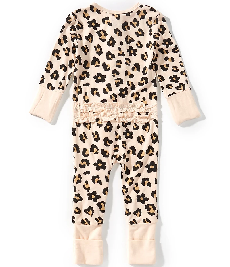 Little Me Baby Girls Long-Sleeve Leopard-Print Convertible Coverall