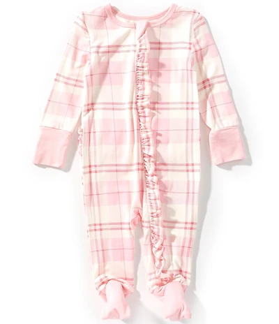 Little Me Baby Girls Long-Sleeve Plaid-Print Convertible Coverall