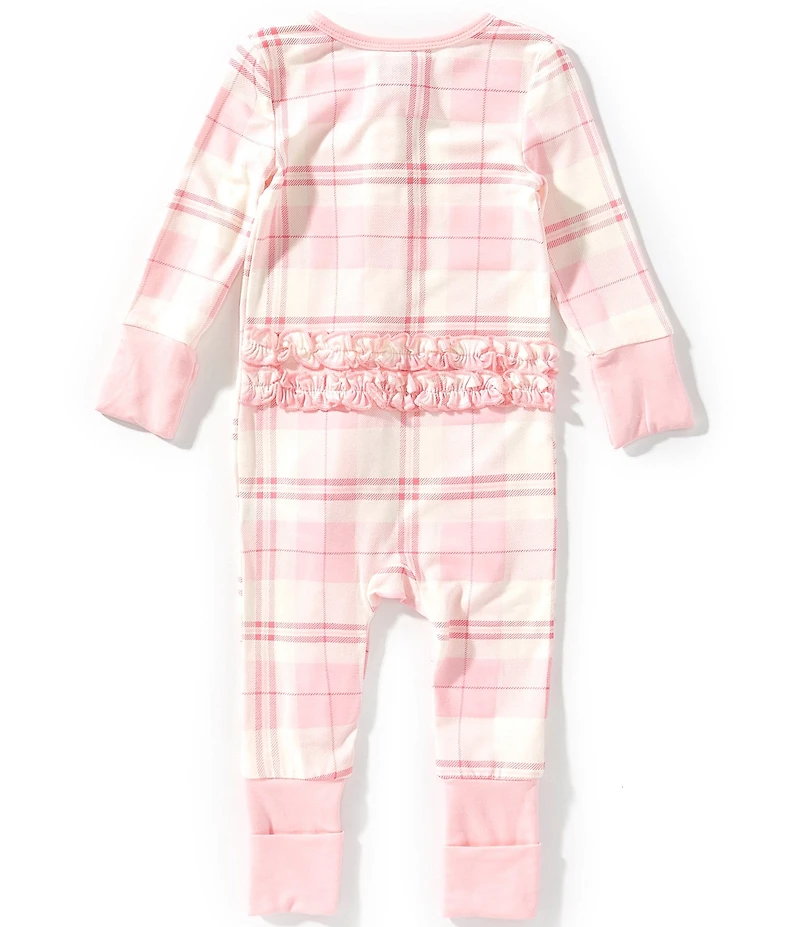 Little Me Baby Girls Long-Sleeve Plaid-Print Convertible Coverall