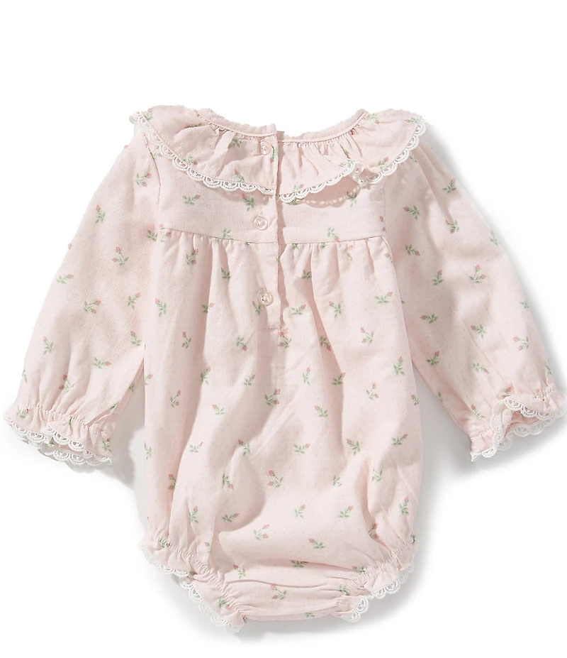 Little Me Baby Girls Long-Sleeve Rosebud-Printed Bodysuit