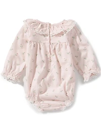 Little Me Baby Girls Long-Sleeve Rosebud-Printed Bodysuit