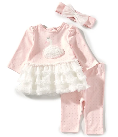 Little Me Baby Girls Long Sleeve Swan Tutu Top & Leggings Set