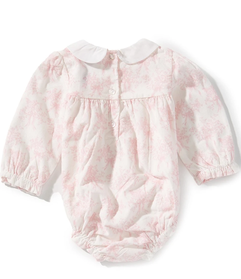 Little Me Baby Girls Long-Sleeve Toile-Bow-Pattern Bodysuit