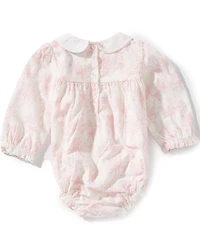 Little Me Baby Girls Long-Sleeve Toile-Bow-Pattern Bodysuit
