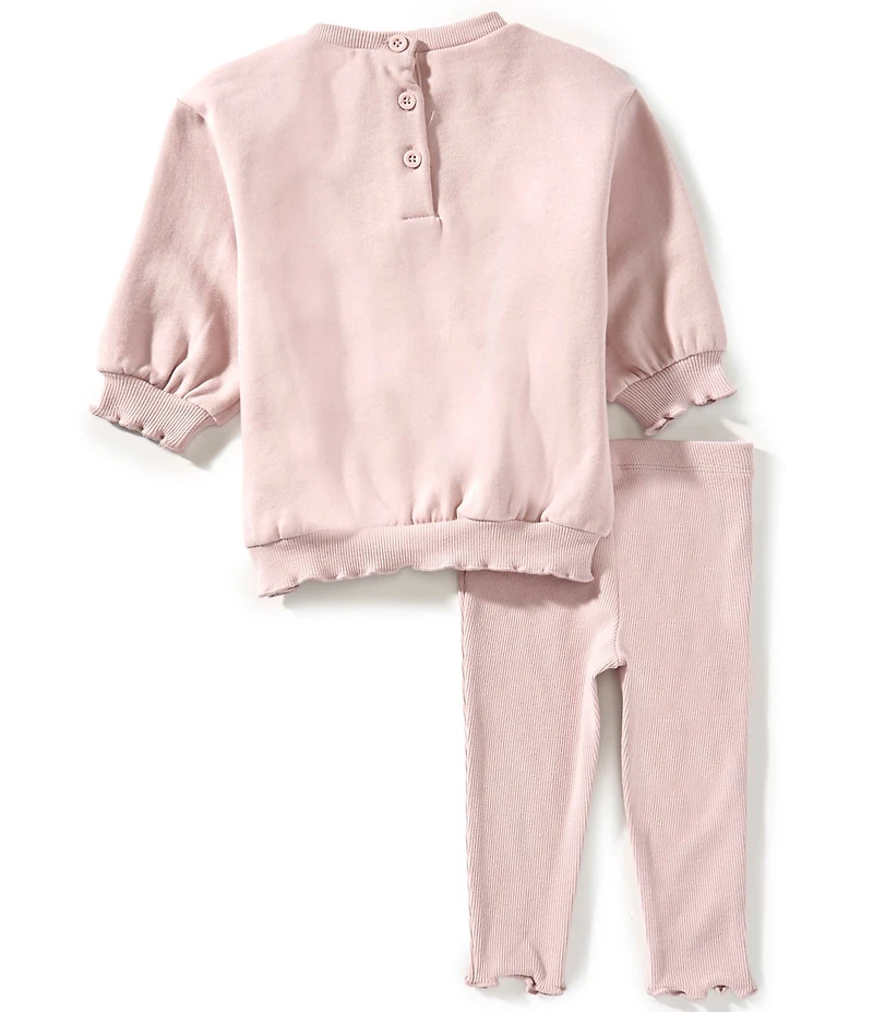 Little Me Baby Girls Long Sleeve Violet #double;LOVE#double; Sweatshirt & Pants Set