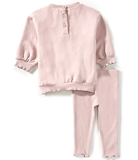 Little Me Baby Girls Long Sleeve Violet #double;LOVE#double; Sweatshirt & Pants Set