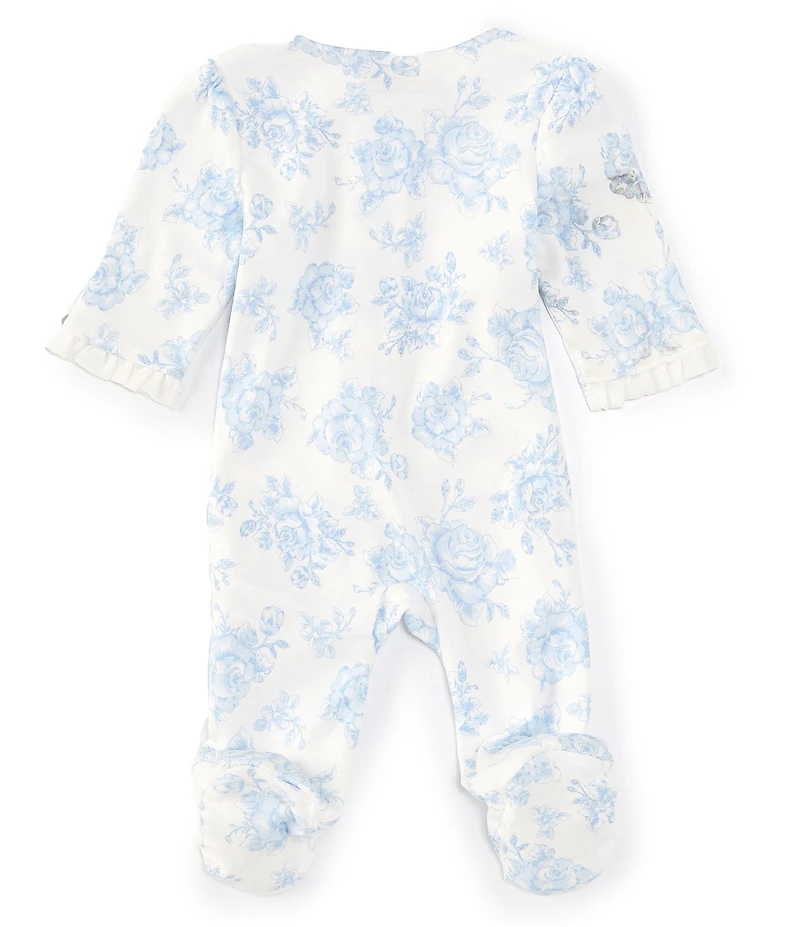 Little Me Baby Girls Long Sleeve Rose-Print Footie Coverall