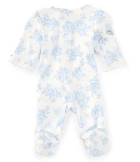 Little Me Baby Girls Long Sleeve Rose-Print Footie Coverall