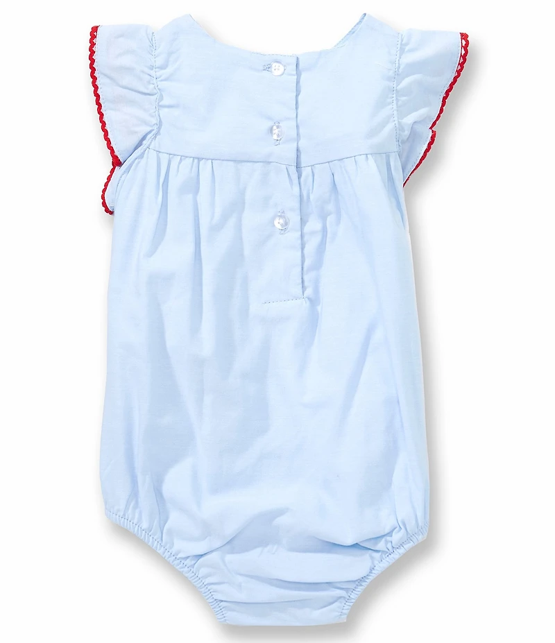 Little Me Baby Girls Organic Cotton Flutter-Sleeve Cherry-Printed Bodysuit