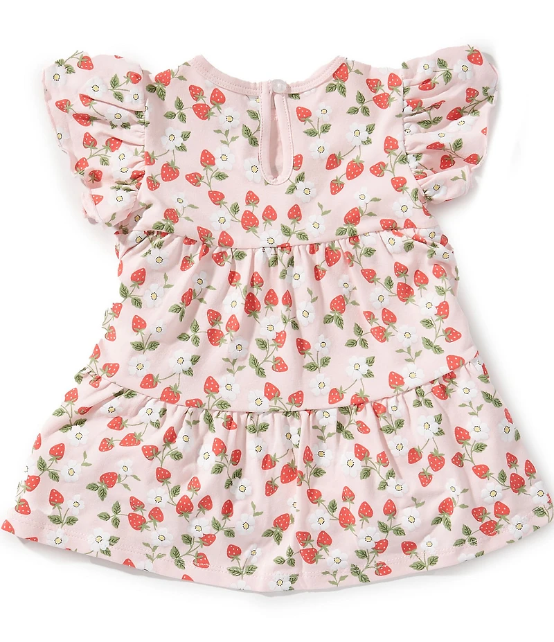 Little Me Baby Girls Organic Cotton Flutter-Sleeve Strawberry-Printed Skirted Bodysuit