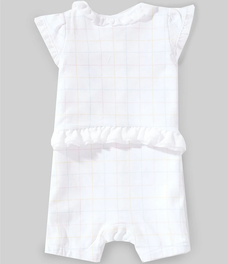 Little Me Baby Girls Organic Cotton Short-Sleeve Strawberry/Plaid-Printed Romper