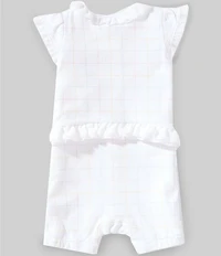 Little Me Baby Girls Organic Cotton Short-Sleeve Strawberry/Plaid-Printed Romper