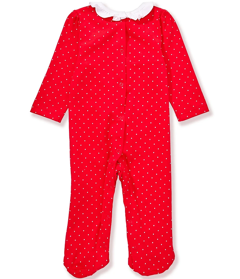 Little Me Baby Girls Pindotted/Dainty Trees Footed Coverall