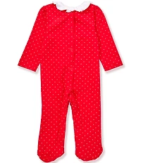 Little Me Baby Girls Pindotted/Dainty Trees Footed Coverall