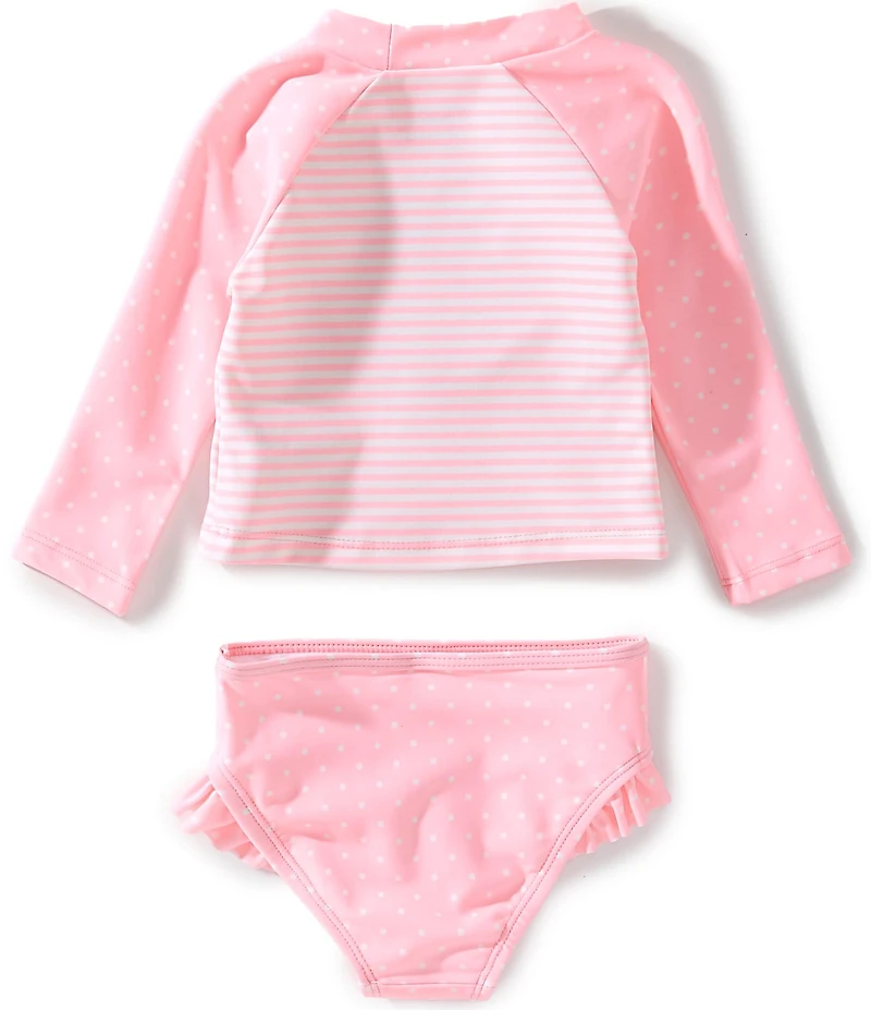 Little Me Baby Girls Raglan-Sleeve 3D Strawberry Rashguard Top & Ruffle Hipster 2-Piece Swimsuit