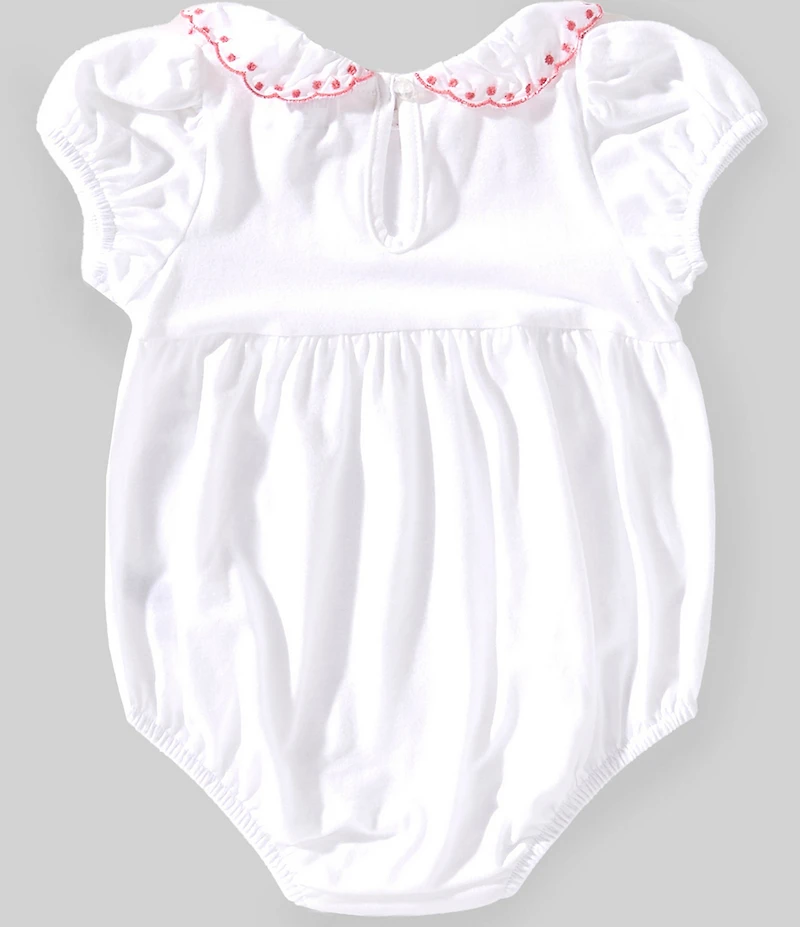 Little Me Baby Girls Short Sleeve Eyelet-Embroidered-Collar Bodysuit