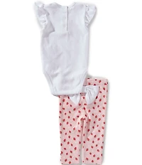 Little Me Baby Girls Strawberry Bodysuit & Printed Leggings With Headband 3-Piece Set