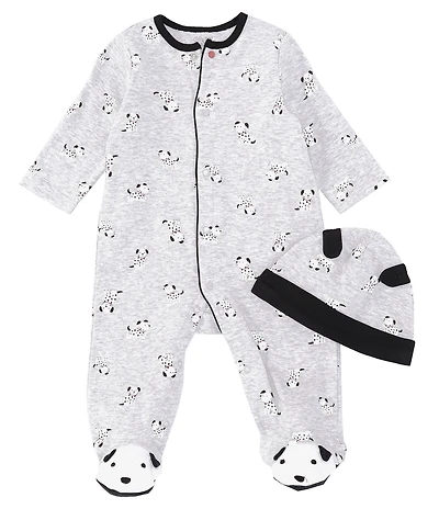 Little Me Baby Long-Sleeve Dalmatian-Print Footie Coverall Matching Cap