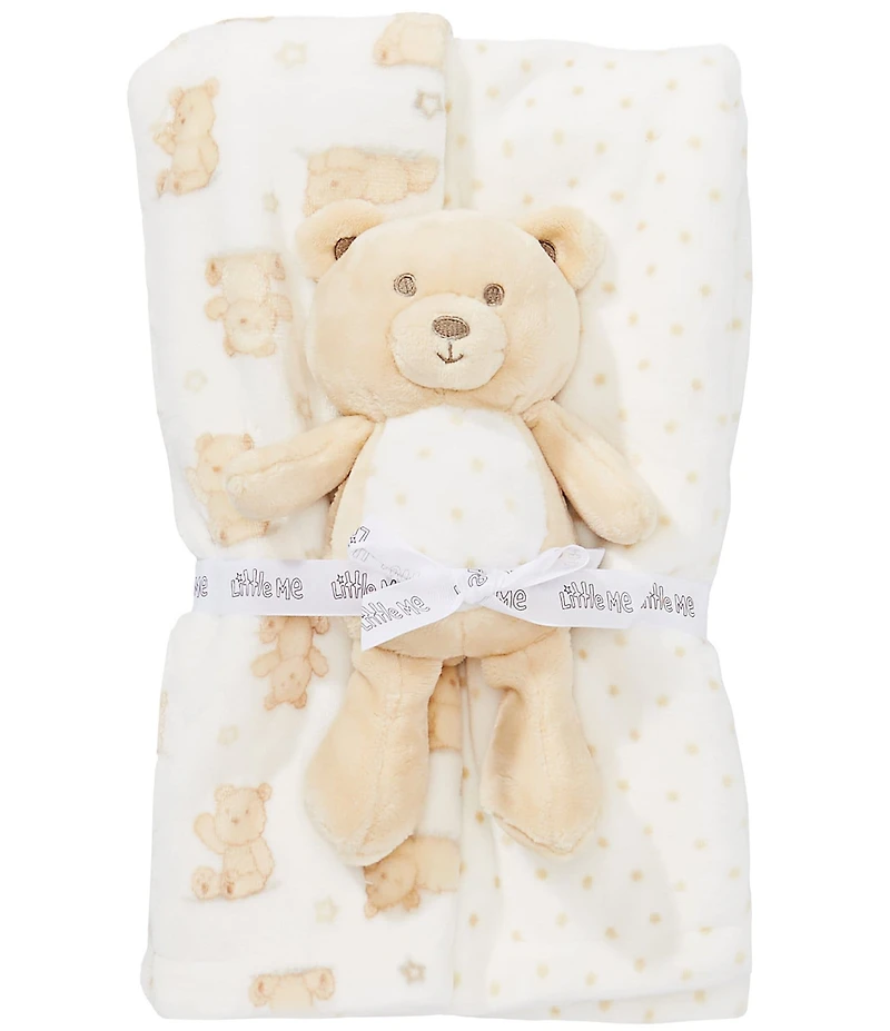 Little Me Babys Gentle Bear Baby Blanket And Plush Set