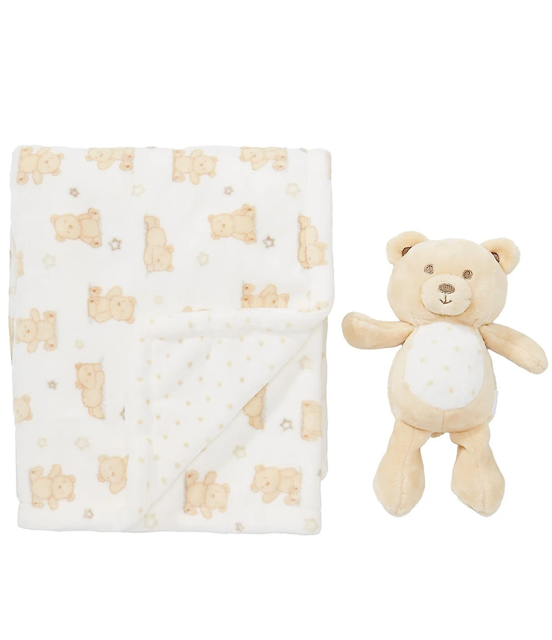 Little Me Babys Gentle Bear Baby Blanket And Plush Set