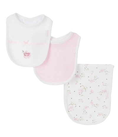 Little Me Vintage Floral Rose Bib & Burp Set