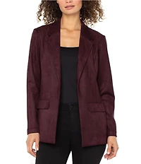 Liverpool Los Angeles Coordinating Boyfriend Suede Notch Collar Long Sleeve Blazer