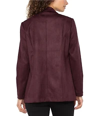 Liverpool Los Angeles Coordinating Boyfriend Suede Notch Collar Long Sleeve Blazer