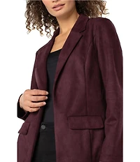 Liverpool Los Angeles Coordinating Boyfriend Suede Notch Collar Long Sleeve Blazer