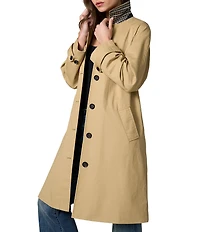 Liverpool Los Angeles Broadcloth Cotton Notch Collar Long Sleeve Coat
