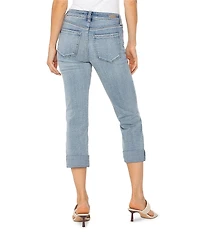 Liverpool Los Angeles Charlie Stretch Denim Mid-Rise Straight Leg Cuffed Cropped Jeans
