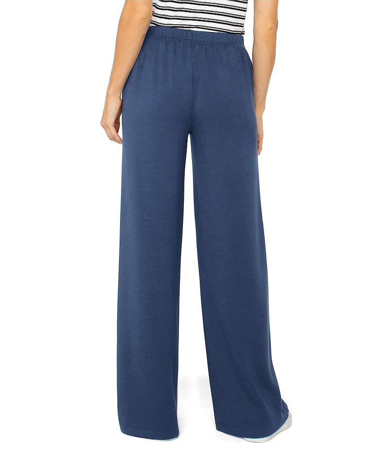 Liverpool Los Angeles Cloud Stretch Knit Mid Rise Wide Leg Pull On Pants
