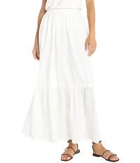 Liverpool Los Angeles Embroidered Stripe Tiered Maxi Skirt