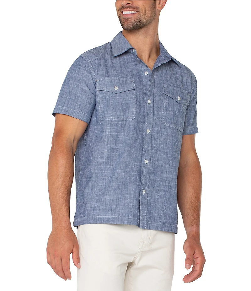 Liverpool Los Angeles Flap Pocket Short Sleeve Woven Shirt