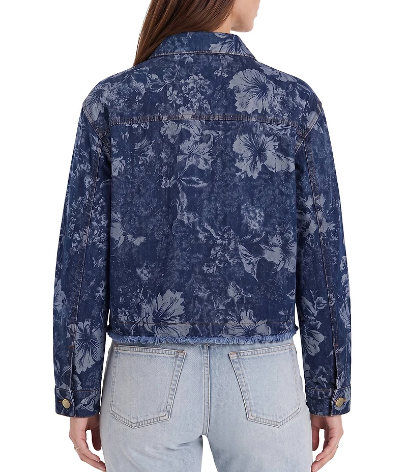 Liverpool Los Angeles Floral Stretch Jacquard Point Collar Long Sleeve Jacket