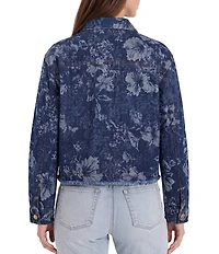Liverpool Los Angeles Floral Stretch Jacquard Point Collar Long Sleeve Jacket