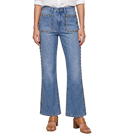 Liverpool Los Angeles Hannah Denim Mid-Rise Wide Leg Stud Jean