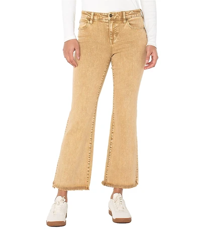 Liverpool Los Angeles Hannah Frayed Hem Cropped Flare Leg Jeans