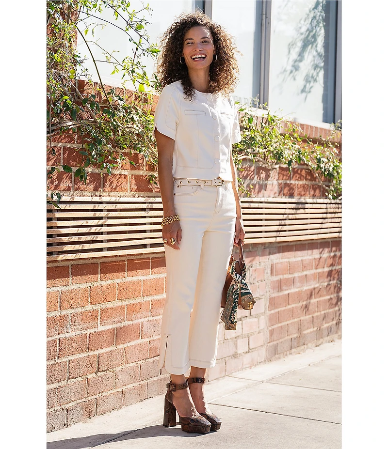 Liverpool Los Angeles Hannah High Rise Flared Cropped Tulip Hem Jeans