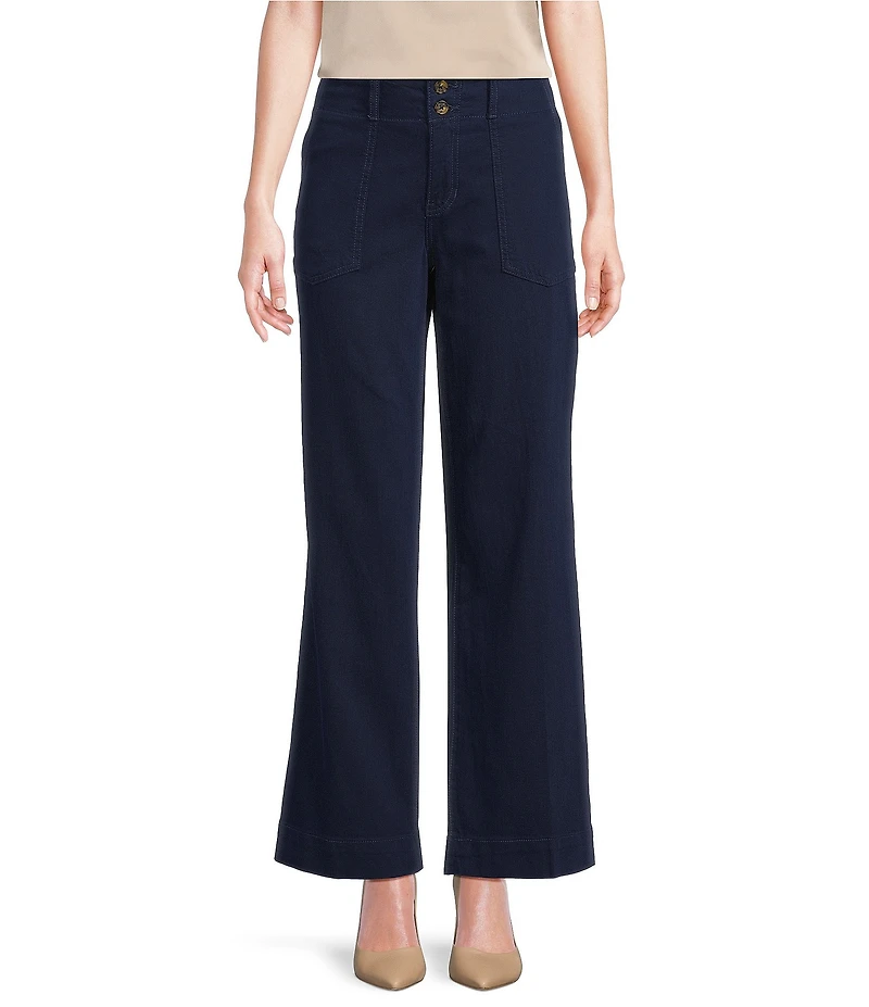 Liverpool Los Angeles Hannah Soft Denim Mid Rise Wide Flare Leg Utility Pants
