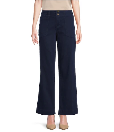 Liverpool Los Angeles Hannah Soft Denim Mid Rise Wide Flare Leg Utility Pants