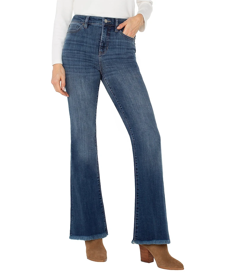 Liverpool Los Angeles Hannah Stretch Denim High Rise Fray Hem Jeans