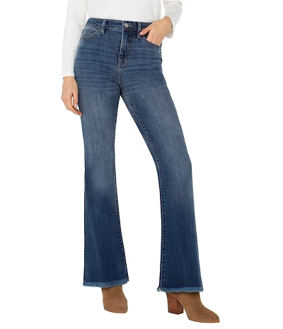 Liverpool Los Angeles Hannah Stretch Denim High Rise Fray Hem Jeans