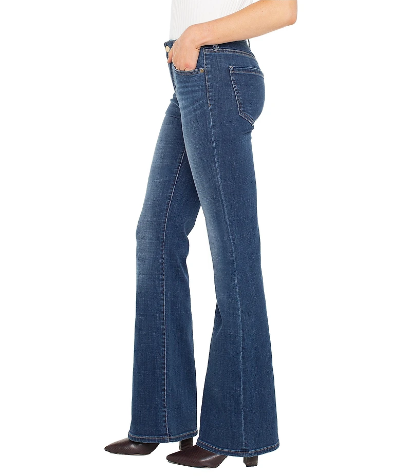 Liverpool Los Angeles Hannah Stretch Denim Mid Rise Wide Leg Jeans